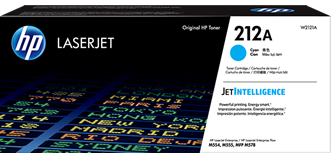 HP 212A Cyan Original LaserJet Toner Cartridge, W2121A - 4500 Pages